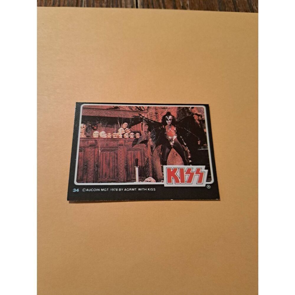 Vintage 1978 Aucoin Management AGRMT KISS Trading Card No 34 Collectible Rock